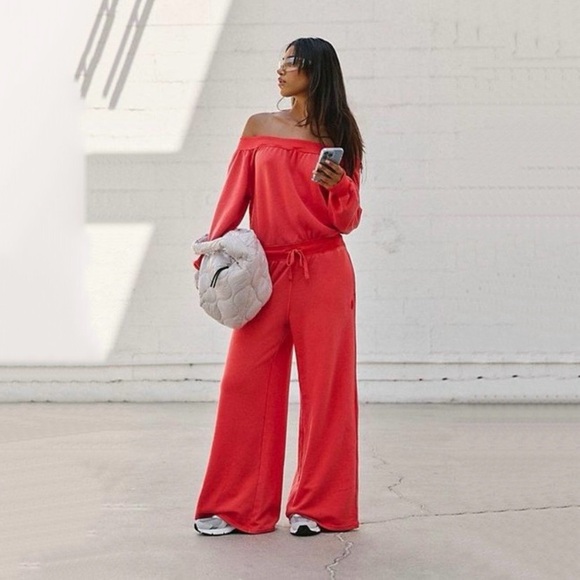 NWT Free People FP Movement One To Beat Onesie Victory Red size Small - Picture 2 of 10